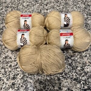 Premier Yarns Coral Beige 100% Dralon Acrylic Fine Weight Yarn 5 Skeins Lot 3161